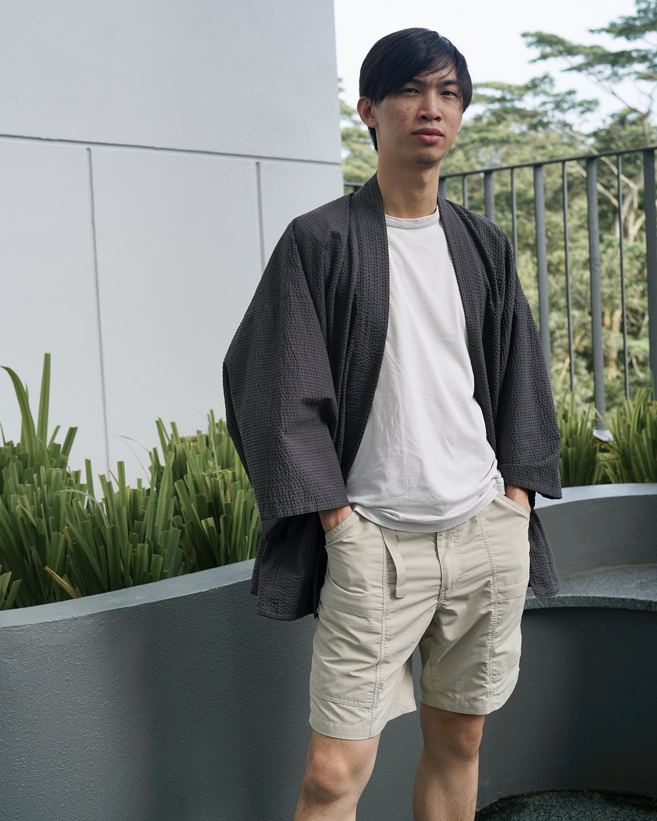 Charcoal Seersucker Haori (Made to Order)