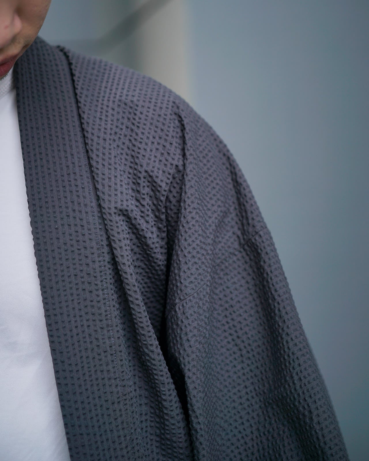 Charcoal Seersucker Haori (Made to Order)
