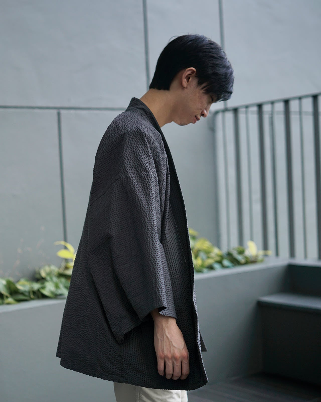 Charcoal Seersucker Haori (Made to Order)